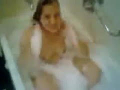 Slutty dilettante all stripped brunette hair is caught taking soapy washroom